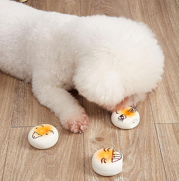 Smile Face Dog Squeaky Toys Soft Latex Squeak Balls for Puppy Small Pet Dogs 3 Pcs/Set