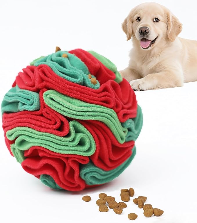 Snuffle Ball for Dogs - Interactive Dogs Toys to Keep Them Busy, Dog Puzzle Toy, Christmas Dog Toys Gifts for Small, Medium, Large Dogs, Training Reward Gift