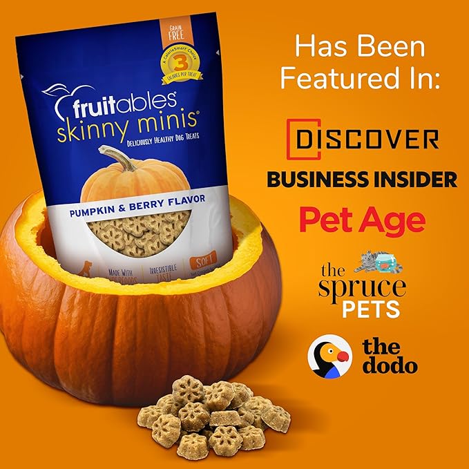 Fruitables Skinny Mini Dog Treats – Healthy, Low Calorie Training Treats – Wheat, Corn & Soy Free – Pumpkin Mango – 5 Ounces (Pack of 2)