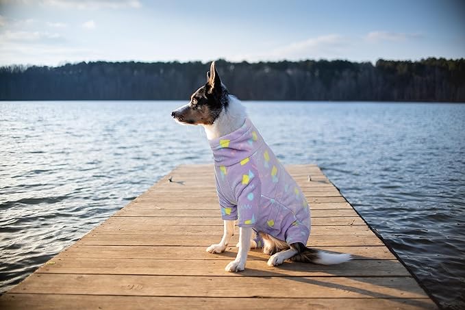 ROZKITCH Dog Pajamas Warm Coat, Pet Windproof Warm Cold Weather Jacket Vest with Luminous Zipper, Jumpsuit Apparel Outfit Clothes for Small Medium Large Dog Geometry S