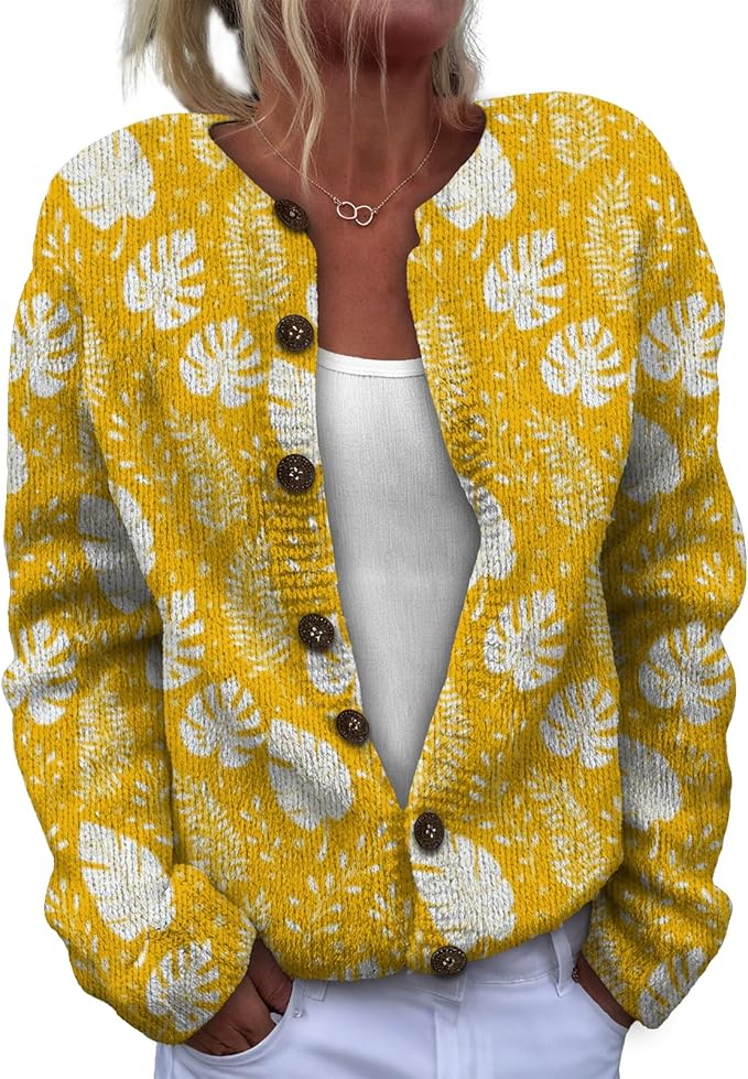 Sweater for Women Trendy Open Front Cardigan Fall Cardigan Sweaters for Women Crewneck Long Sleeve Outfits Fashion