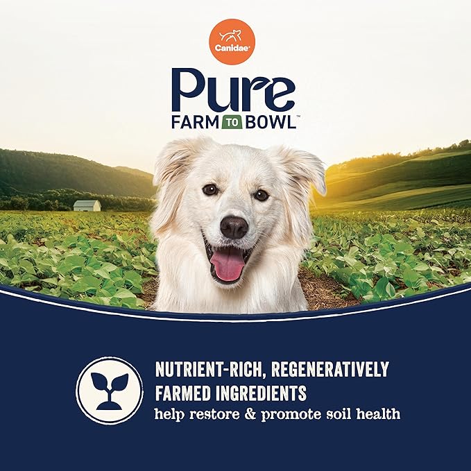 CANIDAE Pure Farm to Bowl Wild-Caught Salmon & Barley, Adult, Dry Dog Food, 22lb
