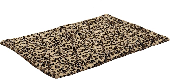 Furhaven ThermaNAP Self-Warming Cat Bed for Indoor Cats & Small Dogs, Washable & Reflects Body Heat - Quilted Faux Fur Reflective Bed Mat - Leopard, Small