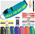 Personalized Embroidered Dog Collar - Custom Hand-Stitched Name & Number, Reflective Adjustable Pet Collar for Small/Medium/Large Dogs & Cats, Durable Nylon with Steel D-Ring (Teal, Medium)