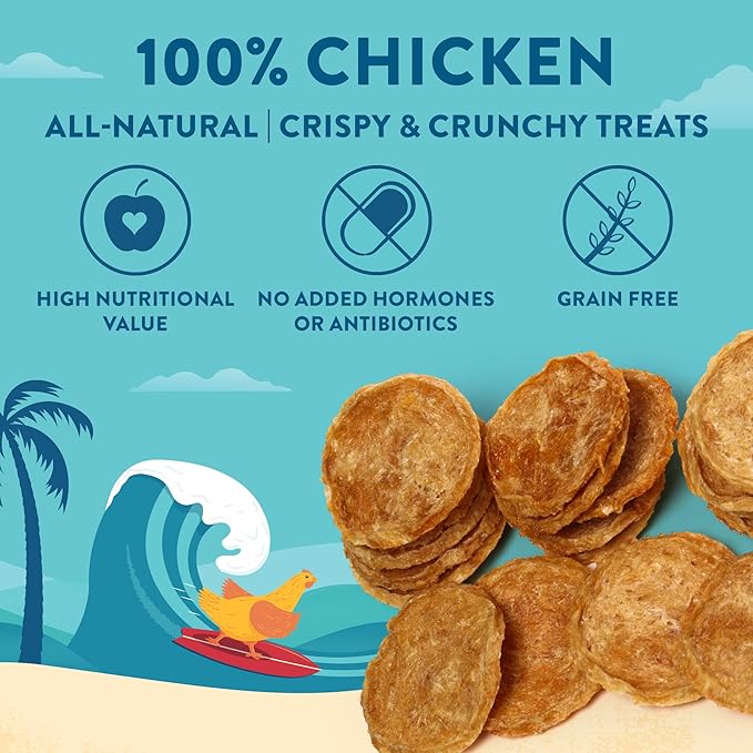 Chicken Chips – Single Ingredient Dog Treats, All Natural & Healthy Training Snacks for Small, Medium & Large Breeds, Puppies – High Protein, Made in USA 3oz