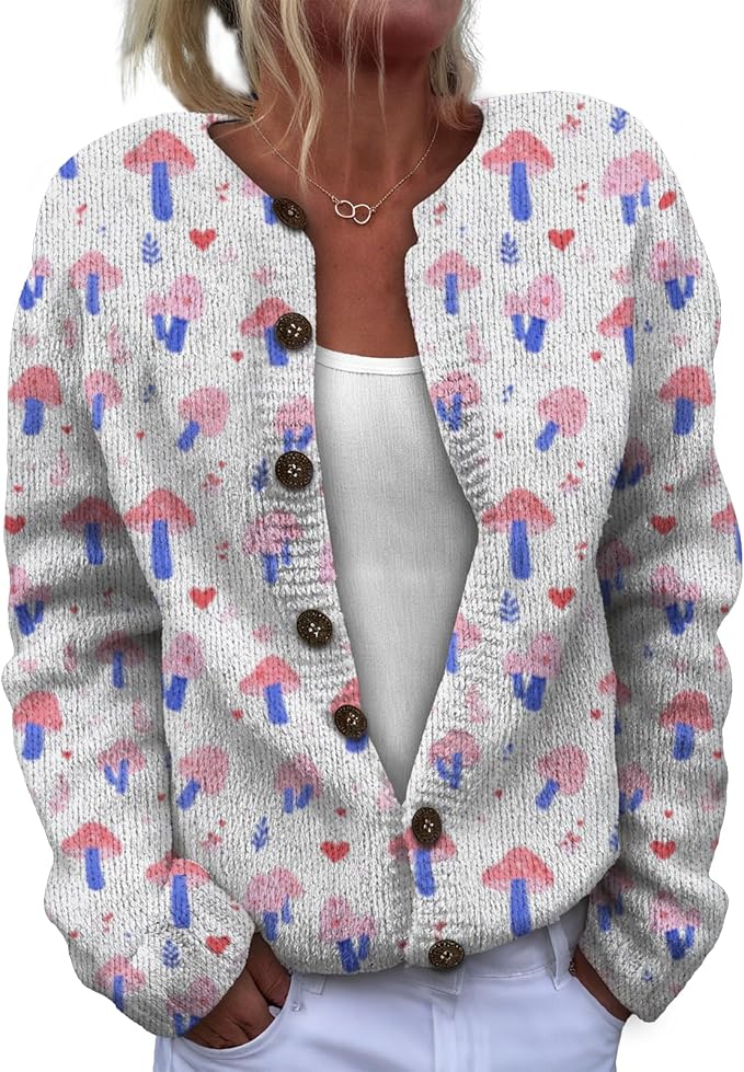Sweater for Women Trendy Open Front Cardigan Fall Cardigan Sweaters for Women Crewneck Long Sleeve Outfits Fashion