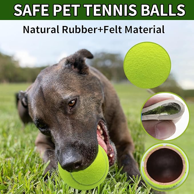 Magicorange Squeaky Tennis Ball Dog Toys 4 inch Oversize Giant Tennis Ball for Fetch Exercise, Natural Rubber Squeaky Dog Balls Training Safe (Multicolor, 4 Pack)