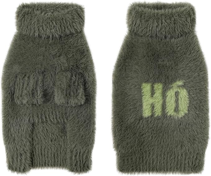 Small Dog Furry Pullover Sweater, Classic Turtleneck Dog Clothes for Cold Weather Cute Warm Pet Clothes for Chihuahua, Bulldog, Dachshund, Pug Green Small