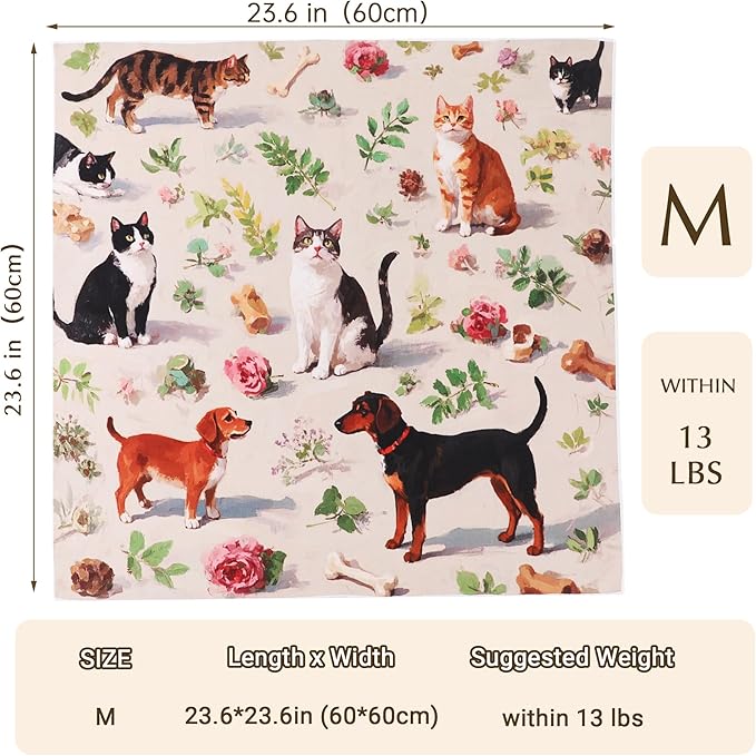 Cat Grooming Wrap Cat Wrap for Cutting Nails, 23.6 Cat Wrap for Grooming, Cat Restraint for Nail Clipping, Multifunctional Swaddle Wrap Pet Tool, Cat Burrito Wrap