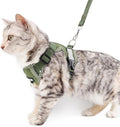 Cat Harness and Leash Escape Proof Medium Kitten Harness Bengal Cat Vest for Walking Travel, Dark Green, M