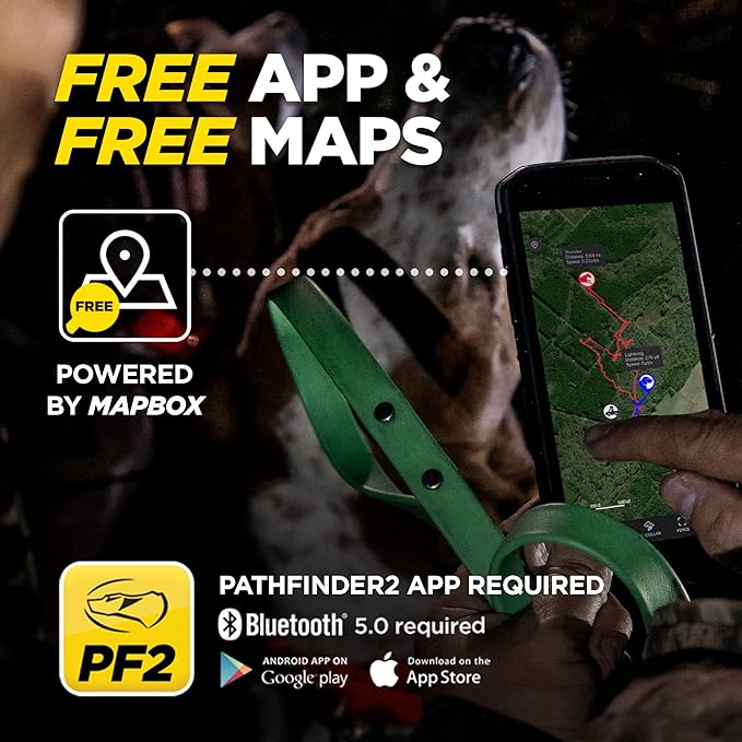 Dogtra Pathfinder 2 GPS Tracker e Collar + Titanium Contact Points 1" | 9 Mile, LED Light, No Monthly Fees, Waterproof, Smartwatch Control, Satellite Tracking, Multiple Dogs, Smartphone Required