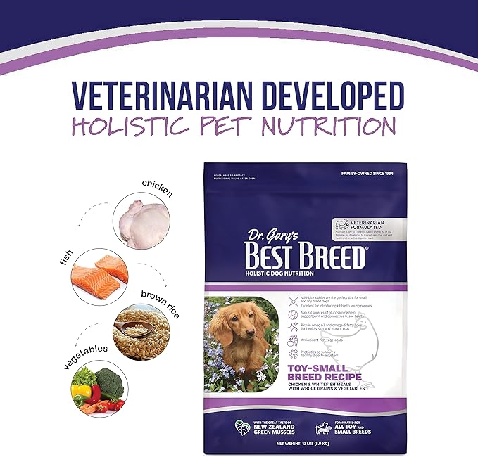 Best Breed Dr. Gary's Small Breed Recipe Made in USA [Natural Dry Dog Food for All Breeds and Sizes] - 13lbs