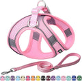 AIITLE Easy Walk Dog Harness and Leash Set - Pet Supply No Pull, Step in Adjustable Pet Harnesses with Padded Vest for Summer, No Choke Over, Easy to Put on Medium Dogs Pure Pink L