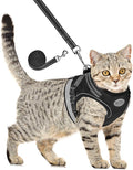 Cat Harness and Leash for Walking, Kitten Escape Proof Harnesses, Adjustable Reflective Puppy Harness with Leashes Set, Easy Adjustable Soft net Breathable Pet Safety Vest XS (Chest: 6" - 8") Black
