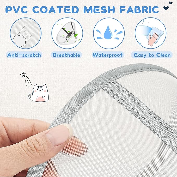 Supet Cat Cone Collar Soft, Air Mesh Recovery Collar to Stop Licking, Breathable Neck Cone Alternative for Small Kitten, Lightweight Cat Head Cone Anti Scratch (M)