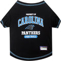 NFL Carolina Panthers Dog T-shirt Medium. - Licensed Shirt for Pets Team Colored with Team Logos- Premium Stretchable Materials for the comfort of your Dog & Cat