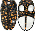 Aiboria Winter Dog Coat Windproof Fleece Jacket with Chest Strap Dog Vest Harness Halloween Black XXL