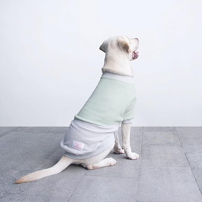 Extra Large Dog Sweaters Warm Clothes Pullover Sweatshirts for Labrador Rottweiler Great Dane, Green Grey, 4X-Large