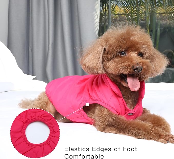 2 Layers Fleece Lined Warm Dog Jacket for Winter Cold Weather,Soft Windproof Large Dog Coat,Pink XXXL