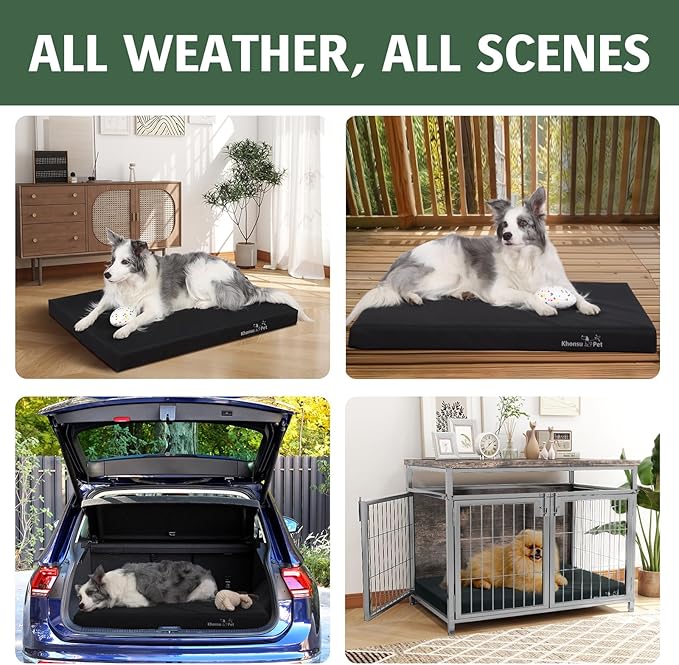 KHONSU PET Outdoor Waterproof Dog Bed Durable Tough Bed -Not Chew Proof (130lb Size XXXL)