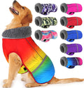 Dogcheer Warm Dog Coat, Waterproof Dog Winter Jacket Christmas Puppy Cold Weather Coats with Buckle, Reflective Adjustable Pet Snow Jacket for Small Medium Large Dogs - Gradient Red-Yellow, 2XL