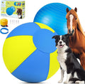 Herding Ball for Dogs and Horses - 25" Jolly Ball for Dogs, Agility Training Equipment, Herding for Australian/German Shepherd, Improved Bite-Resistant, Reinforced Sewing Dog Toys - Blue&Yellow （New）
