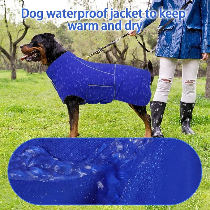 MIGOHI Dog Jacket,3XL Dog Coat Winter,Reflective Fleece Jacket Vest for Large Dogs,Adjustable Winter Coats for Dogs,Pet Coat for Chilly Cold Weather,German Shepherd,Blue