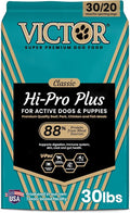 VICTOR Super Premium Dog Food – Hi-Pro Plus Dry Kibble – High Protein Dog Food with 30% Protein – Beef, Chicken, Pork, Fish Meals, Gluten Free - for High Energy and Active Dogs & Puppies, 30lbs