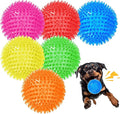 6 Pack 3.5” Squeaky Dog Balls for Large and Medium Dogs, Spiky Balls for Teething Puppies