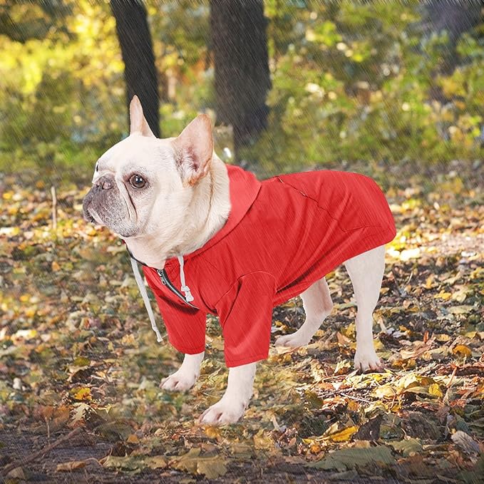 Dog Raincoat rain Jacket Raincoat Dogs Waterproof Small Medium Breeds Zip Closure Storage Pocket Harness Hole Red S