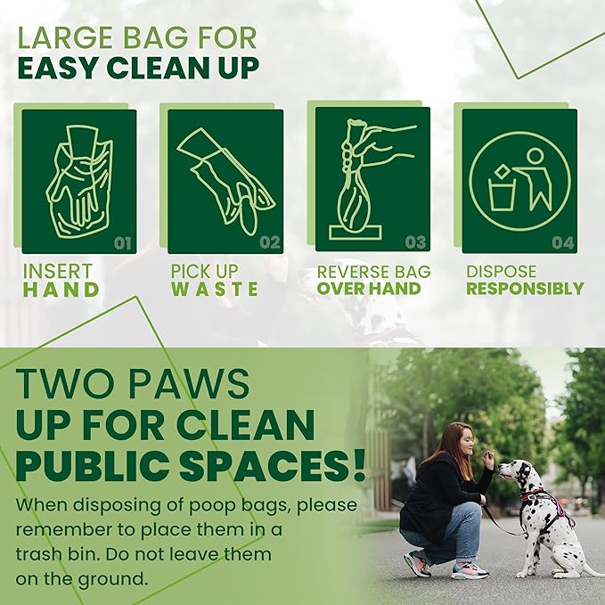 Dog Waste Bags 6000 Count - Thick Plastic Dog Poop Bags Rolls Replacements for Outdoor Disepensers - Leak Proof and Tear Resistant