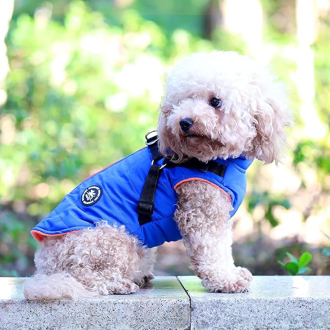 Norbi Dog Coat Winter Coat with Harness Built in, Dog Jacket Adjustable Warm Coats for XL size Dogs,Cold Weather Coats