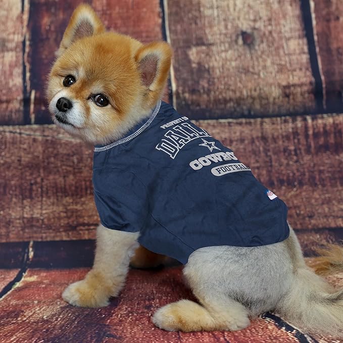 NFL Dallas Cowboys Dog T-shirt Small. - Licensed Shirt for Pets Team Colored with Team Logos- Premium Stretchable Materials for the comfort of your Dog & Cat