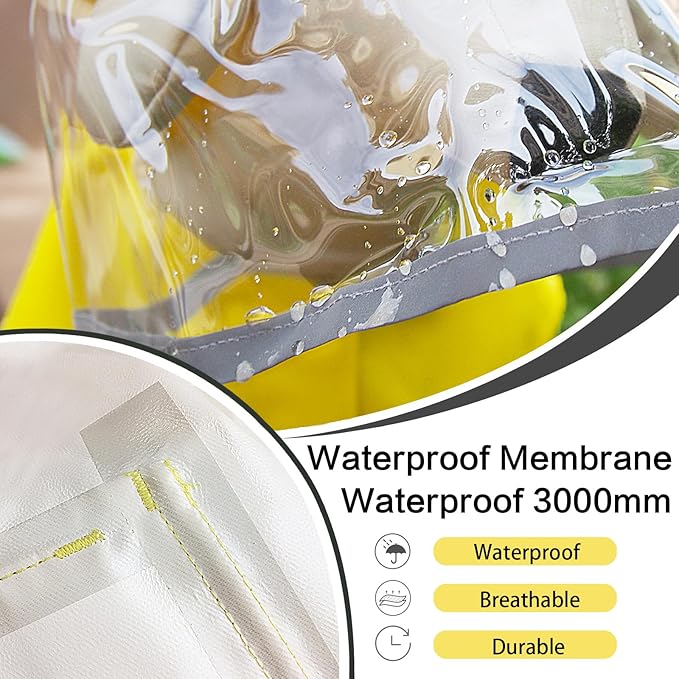 Dog Raincoat Waterproof, Adjustable Reflective Hooded Dog Rain Poncho with Leash Hole for Small Medium Large Dogs (Yellow, Medium)