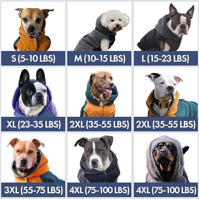 Spark Paws Reversible Dog Sweater, Sherpa Vest with Warm Fleece Lining, Warm Coat for Winter, Suitable for Small Medium, Large, XL XXL Dogs - Orange and Green - XL