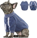 Queenmore Fleece Dog Sweater for Male Dogs, Soft Pullover Dog Sweatshirt with Leash Hole/Reflective Stripes – Cozy Winter Fleece Jacket for Small Medium Large Boy Puppy, Blue M