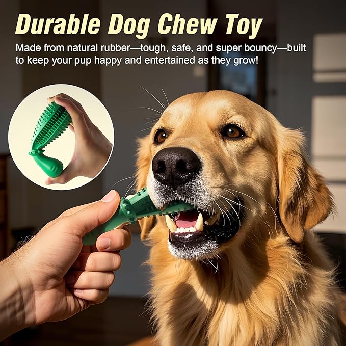 Chew Toys for Dog, Rubber Durable Dog Toys for Aggressive Chewers, Interative Indestructible Toy,Teeth Clean Chew Toys for Medium Large Breed (Forest Green)