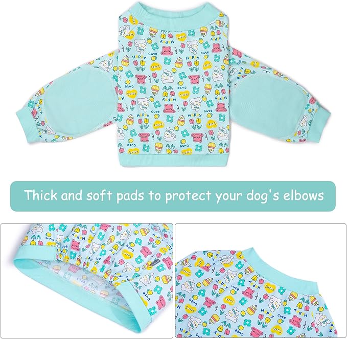 Dog Recovery Shirt for Front Legs, Dog Elbowpads Sleeve Protect Dogs Elbows Arms,Stop Licking Joints After Surgery, Help with Injury Healing Covers The Wound, Cone Alternatives (Blue, 4XL)