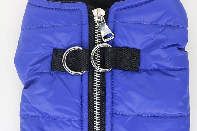 Blue Puppy Winter Jacket - Waterproof Dog Coat for Small Dogs, Cold Weather