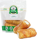 Lucky Premium Treats Chicken Wrapped Dog Treats – USA Made Raw Hide Sticks for Extra Large Size Dogs – Long Lasting, Preservative Free Dog Treats – 4 Chews