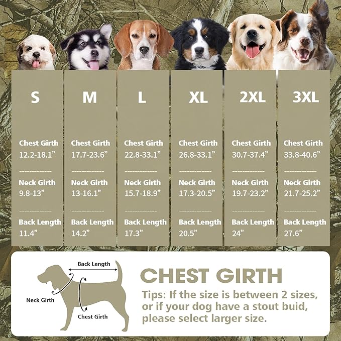 Fragralley Dog Coat Small, Waterproof Dog Jacket with Warm Fleece Lining, Adjustable Reflective Dogs Winter Coat, Turtleneck Pet Coats for Cold Weather (Reed Camouflage S)