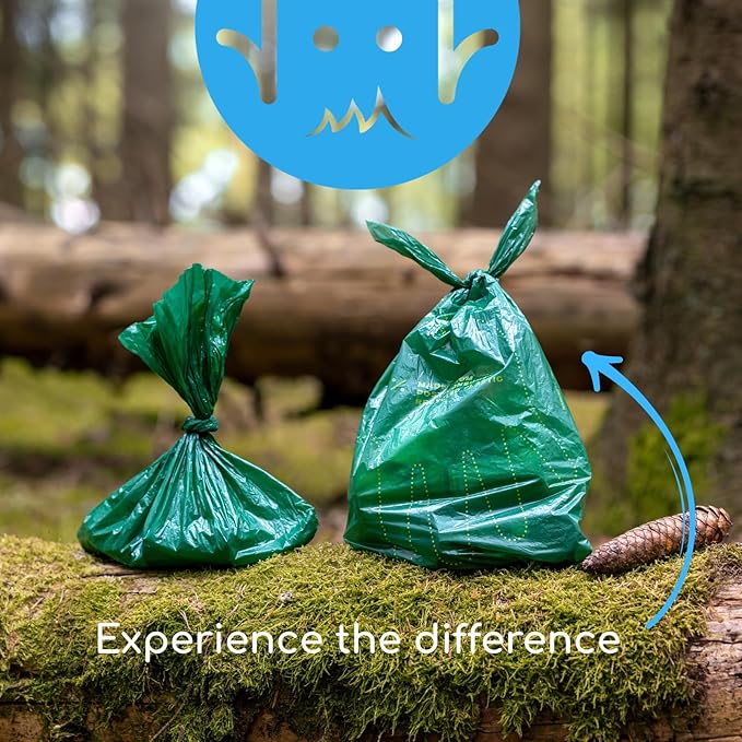 Woofpanion Improved Dog Poop Bags - Extra Strong Leak Proof Waste Bags Made from Recycled Plastic Unscented Refill Rolls for Easy Cleanup 3 rolls | 45 bags