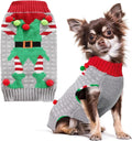 PETCARE Dog Christmas Sweater Ugly Elf Clown Cat Sweater Vest Pet Jumper Grey Green Holiday Dog Clothes Puppy Sweaters for Small Medium Large Dogs Cats Fall Winter Outfits Xmas Dogs Costume,XX-Large