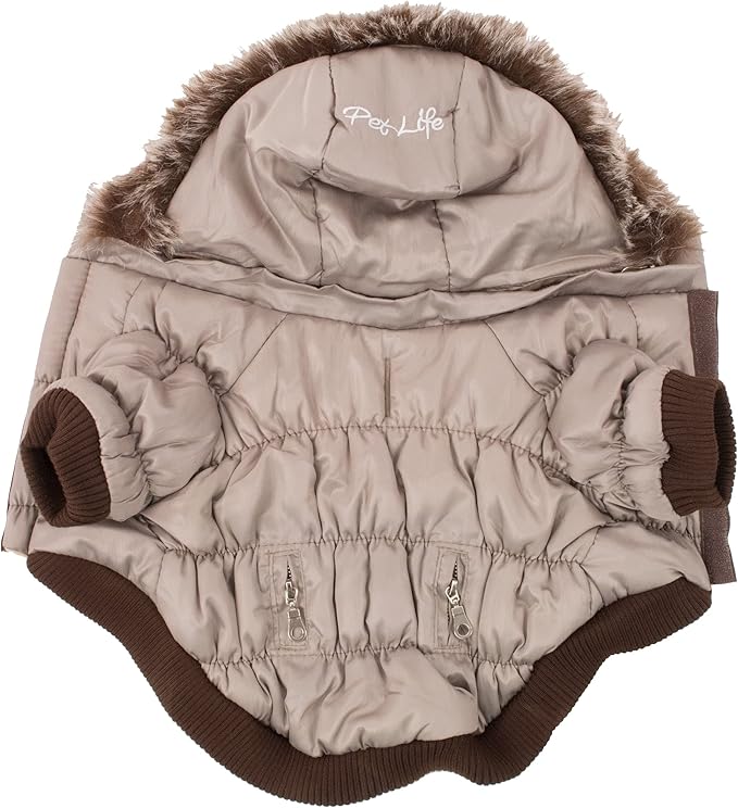 PET LIFE Classic Metallic Fashion Pet Dog Coat Jacket Parka w/ 3M Insulation and Removable Hood, X-Small, Metallic Grey