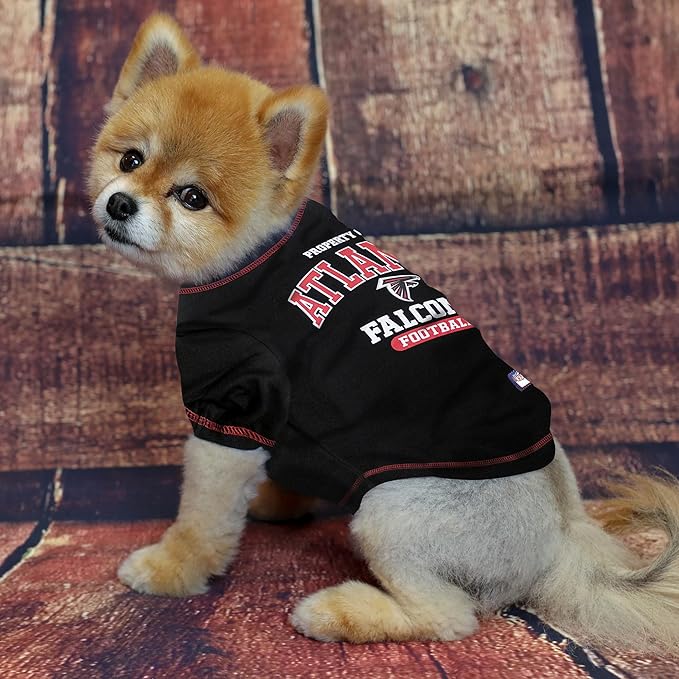 NFL Atlanta Falcons Dog T-shirt Small. - Licensed Shirt for Pets Team Colored with Team Logos- Premium Stretchable Materials for the comfort of your Dog & Cat