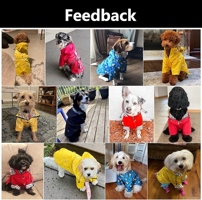 Morezi Dog Zip Up Raincoat with Reflective Buttons, Rain/Water Resistant, Adjustable Drawstring, Removable Hood, Raincoats with Legs 8lbs to 80lbs Available Light Green XXL