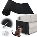 Cat Scratch Furniture Protector - 78.7" x 13.8" Trimmable Self-Adhesive Cats Claws Scratch Pads, DIY Cat Climbing Couch Protector for Scratch Post Cat Tree Replacement Indoor (Black)