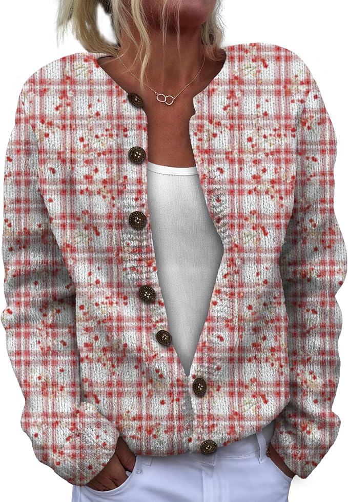 Sweater for Women Trendy Open Front Cardigan Fall Cardigan Sweaters for Women Crewneck Long Sleeve Outfits Fashion