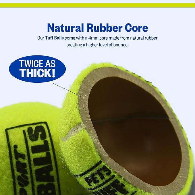 PetSport USA 4" Giant Tuff Balls for Large Dogs [Pet Safe Non-Toxic Industrial Strength Tennis Balls for Exercise, Play Time & Dog Training](3 Pack)