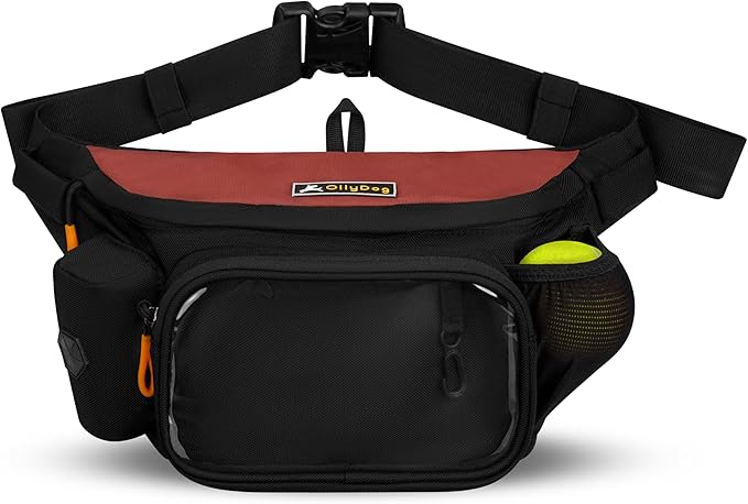 OllyDog Trailblazer Pack | Fanny Pack | Dog Treat Pouch | Includes Rubber Fetch Ball | Water-Resistant | Poop Bag Dispenser | Hands-Free | Dog Walking & Training